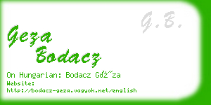 geza bodacz business card